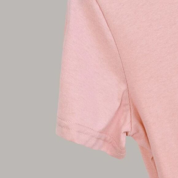 NEW! 100% Cotton Blush Pink Printed Heart EKG Short Sleeve T-Shirt - Picture 4 of 7